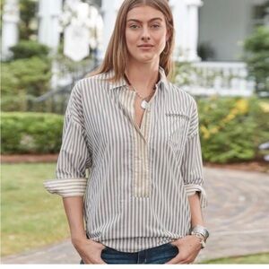 Shelby Multicolor Striped Popover Top by Sundance M